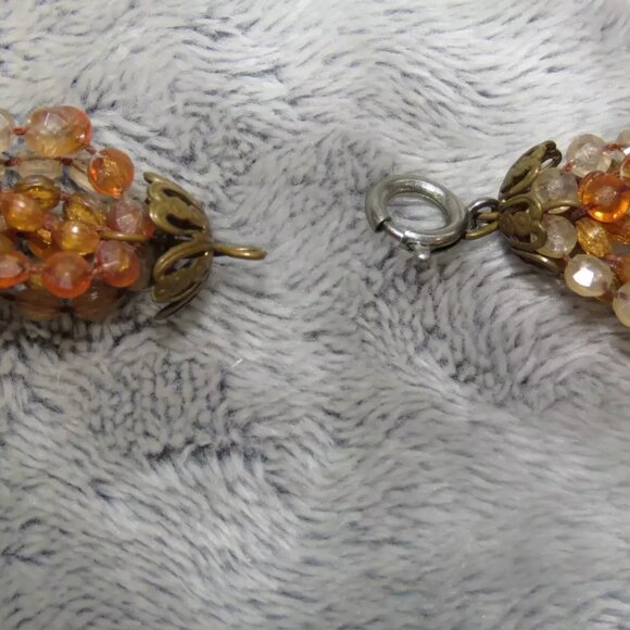 Vintage Long 8 Multi-Strand Amber Beaded Statement Necklace w/ Clasp abt 48" EUC - Picture 6 of 16